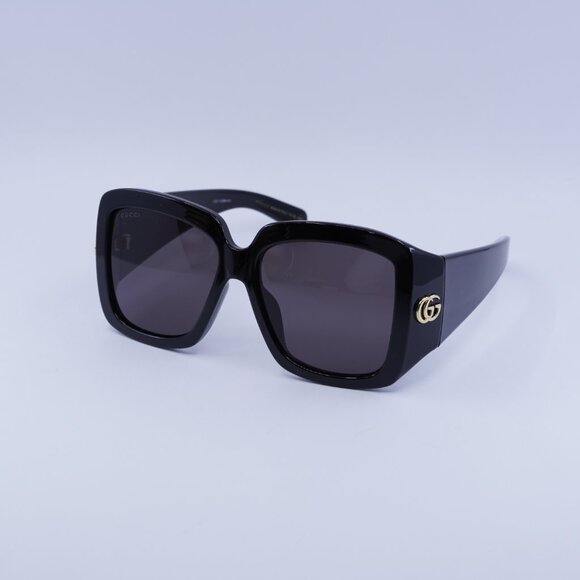 Gucci GG1402SA 001 Sunglasses Black Square Frame, Grey Lenses - Picture 1 of 9